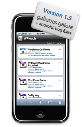 wpTouch Version 1.5 Verfügbar